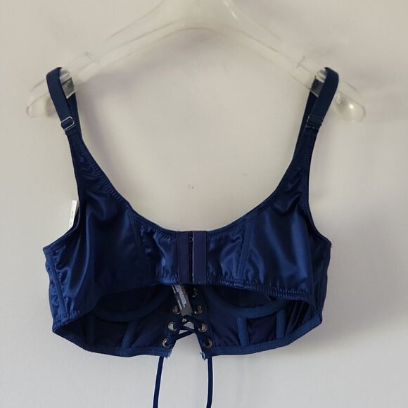 NWT URBAN OUTFITTERS | Out From Under Eden Lace-Up bra Corset Top Navy Sz M - Picture 4 of 5